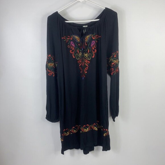 NWOT Sahalie Peasant Dress Embroidered Boho Floral Long Sleeve Women’s Large - Picture 1 of 13